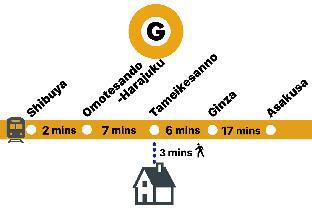 ［六本木］アパートメント（45m²）｜ 1ベッドルーム／1バスルーム