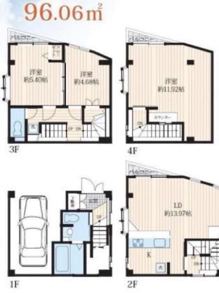 ［葛飾］ヴィラ（96m²）｜ 3ベッドルーム／1バスルーム